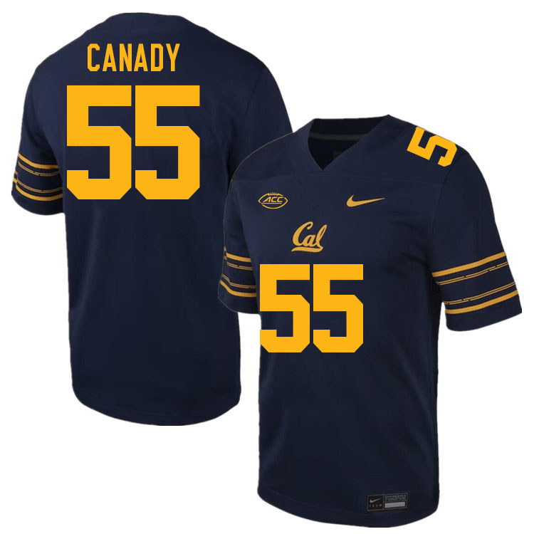 Men #55 BJ Canady California Golden Bears ACC Conference College Football Jerseys Stitched Sale-Navy